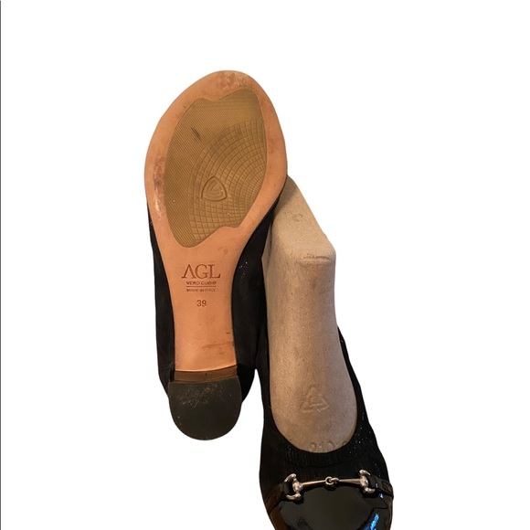 AGL black shoes with small heel size 39 - Picture 3 of 6